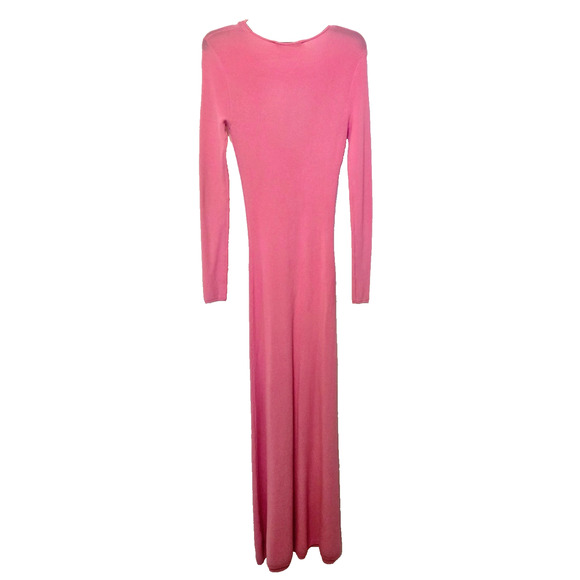 Zara pink cut-out long sleeve stretch knit dress M - Picture 4 of 13